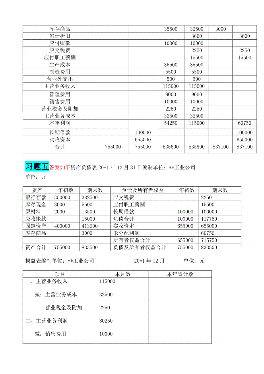 2015春专科基础会计形成性考核册.doc_第4页