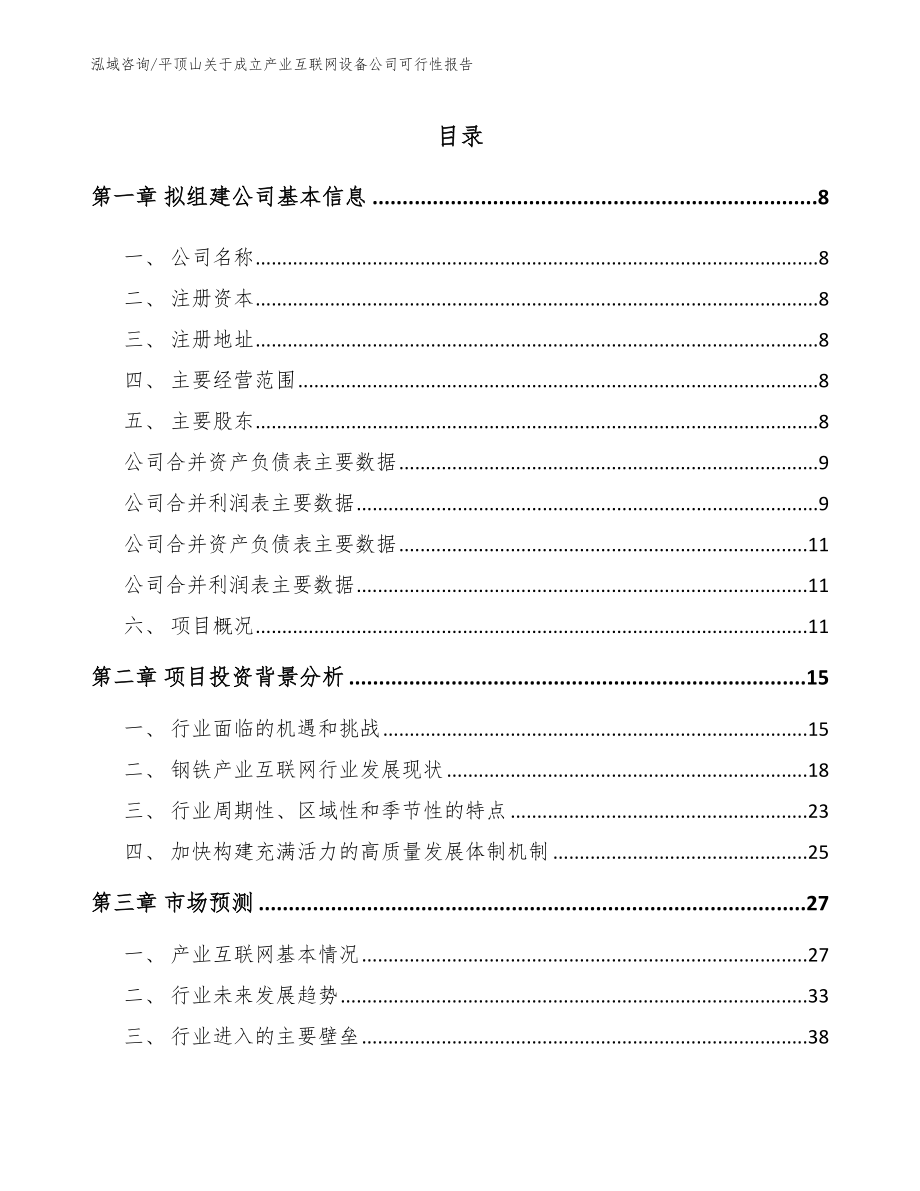 平顶山关于成立产业互联网设备公司可行性报告【范文模板】_第2页