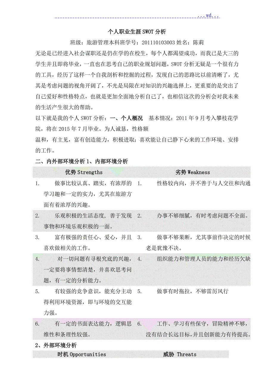 个人职业swot分析_第1页