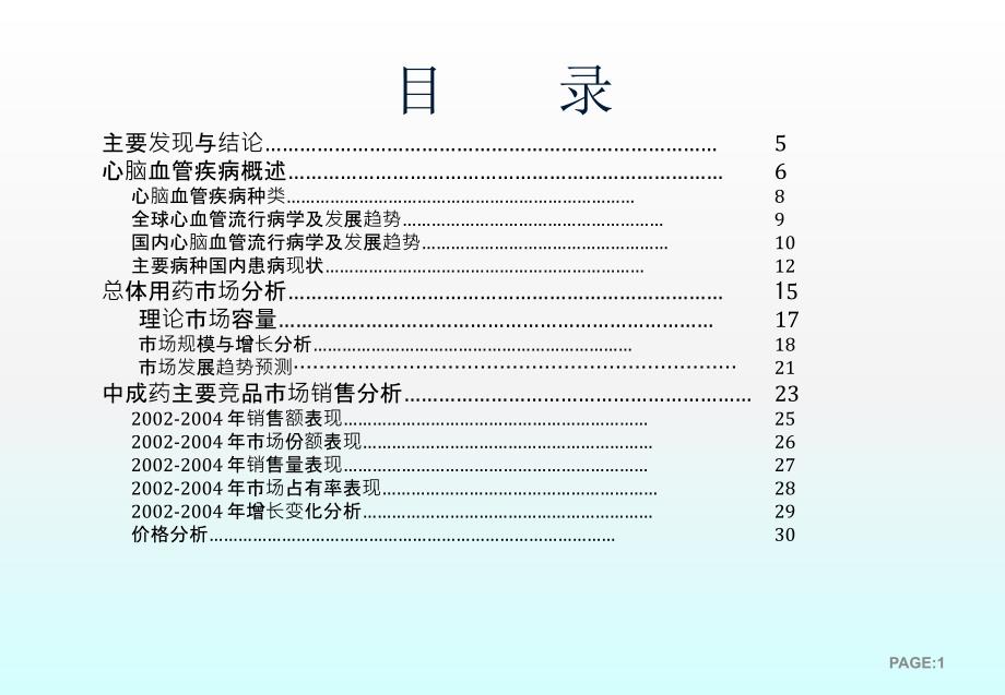 心脑血管疾病用药市场报告ppt课件_第1页
