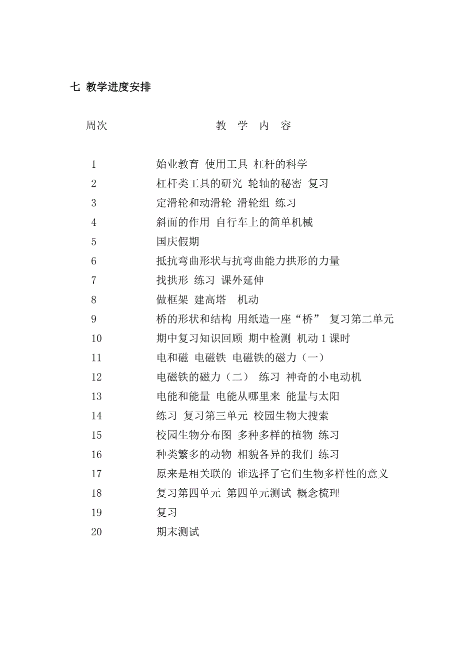 六年级上册科学教学计划.doc_第4页