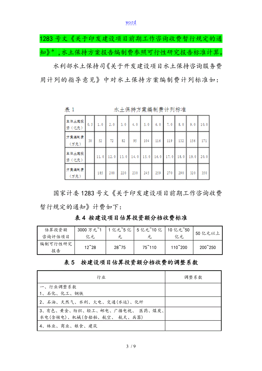 关于某建设项目水影响评价与衡量资料报告材料编制费计列地说明书.6.1起执行_第4页