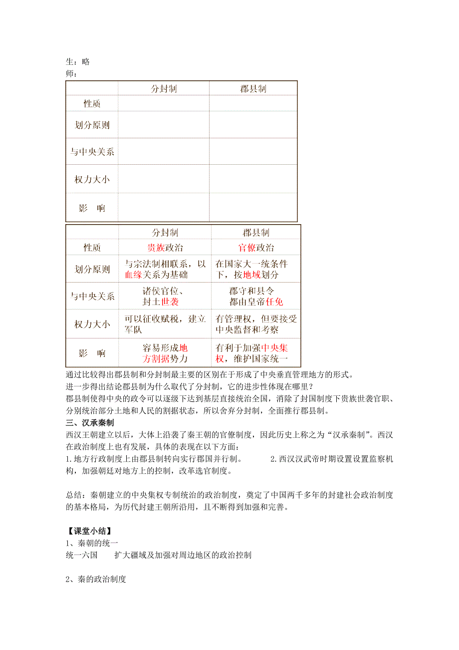 高中历史1.2第二节走向大一统的秦汉政治学案223人民版必修1_第4页