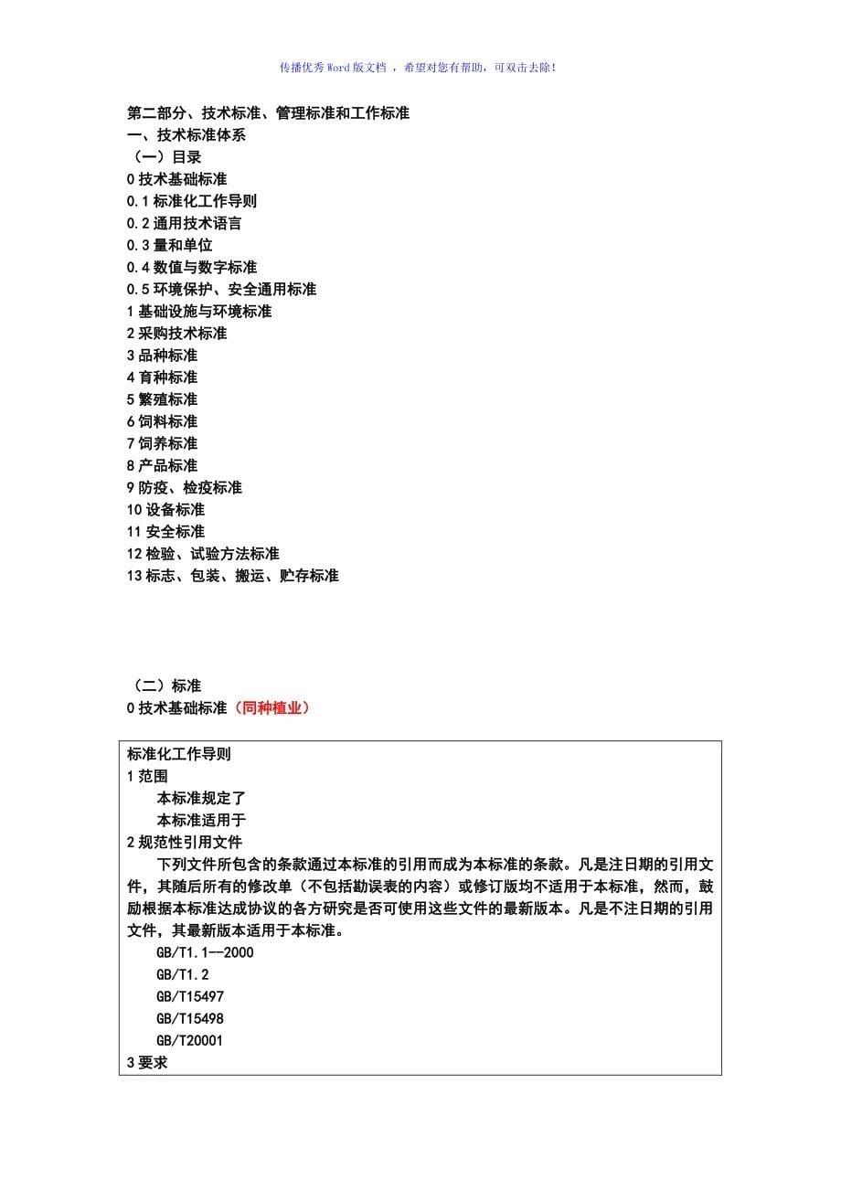 养殖业企业标准体系Word编辑_第5页