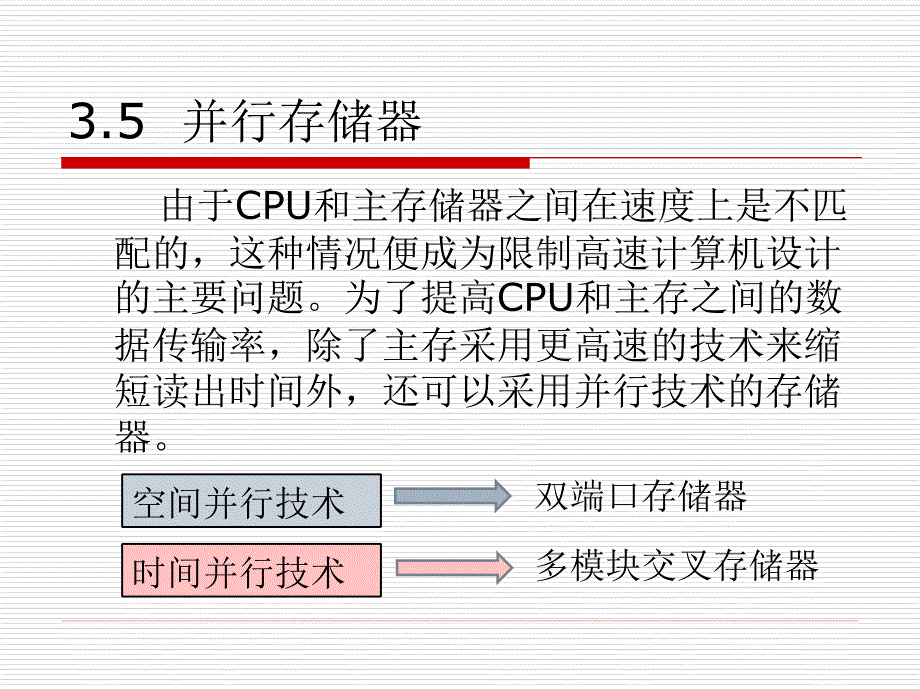 第三章 存储系统(4)-并行存储器和多模块交叉(1)_第1页