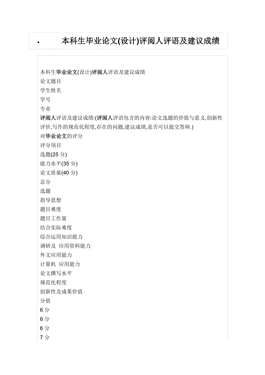 毕业论文评语内容及写法-评语模板(指导教师、评阅人、答辩小组评阅模板)_第2页