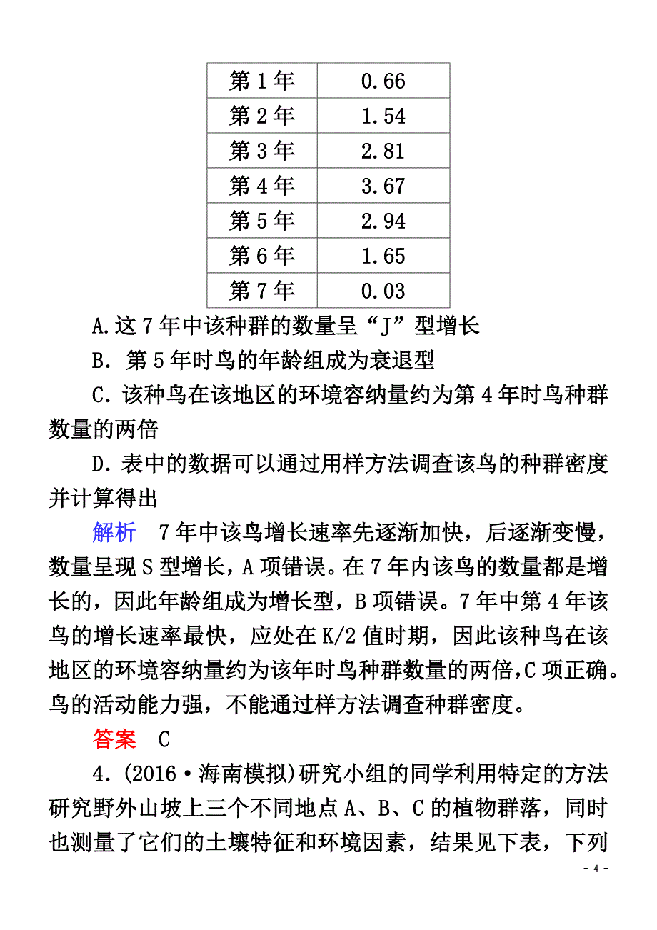 2021届高考生物二轮复习专题辅导与训练第一部分专题整合篇专题九生物与环境_第4页