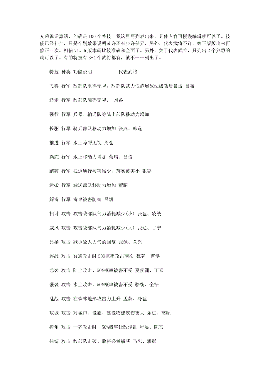 《三国志11》100种全特技列表.doc_第1页