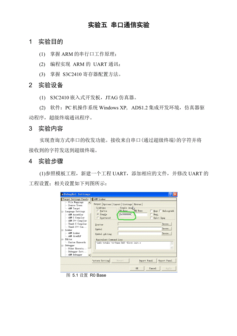 嵌入式ARM串口实验报告_第1页