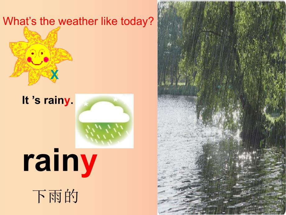 五年级英语下册 unit 5 what’s the weather like today课件 陕旅版_第4页