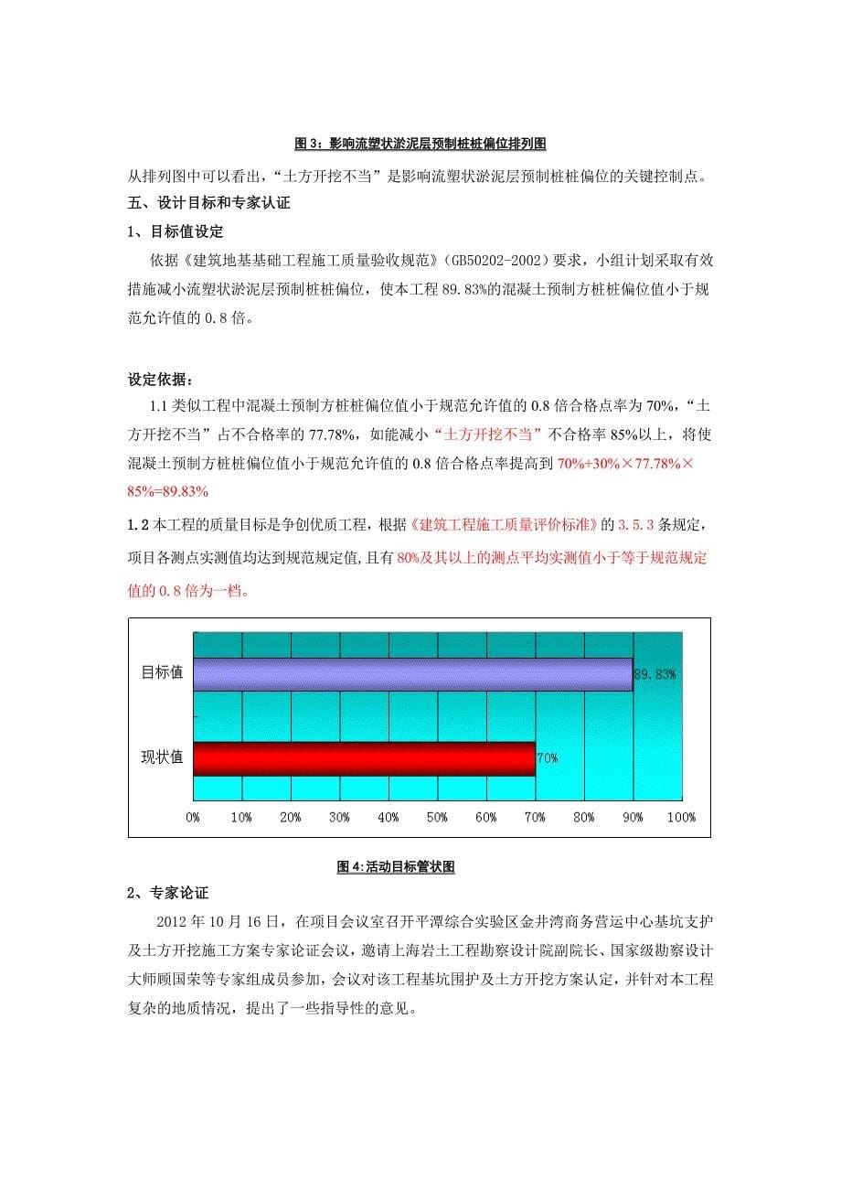 QC成果报告-减小流塑状淤泥层桩位偏差（中国建筑第三工程局有限公司金井湾商务营运中心QC小组）_第5页