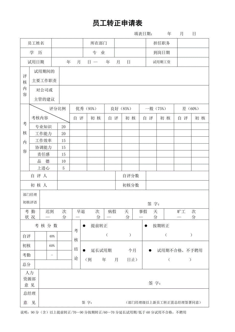 员工转正申请表_第1页