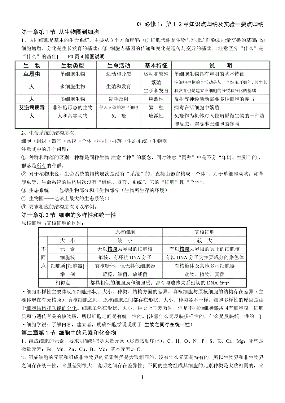 必修1：第1-2章知识点总结归纳.doc_第1页