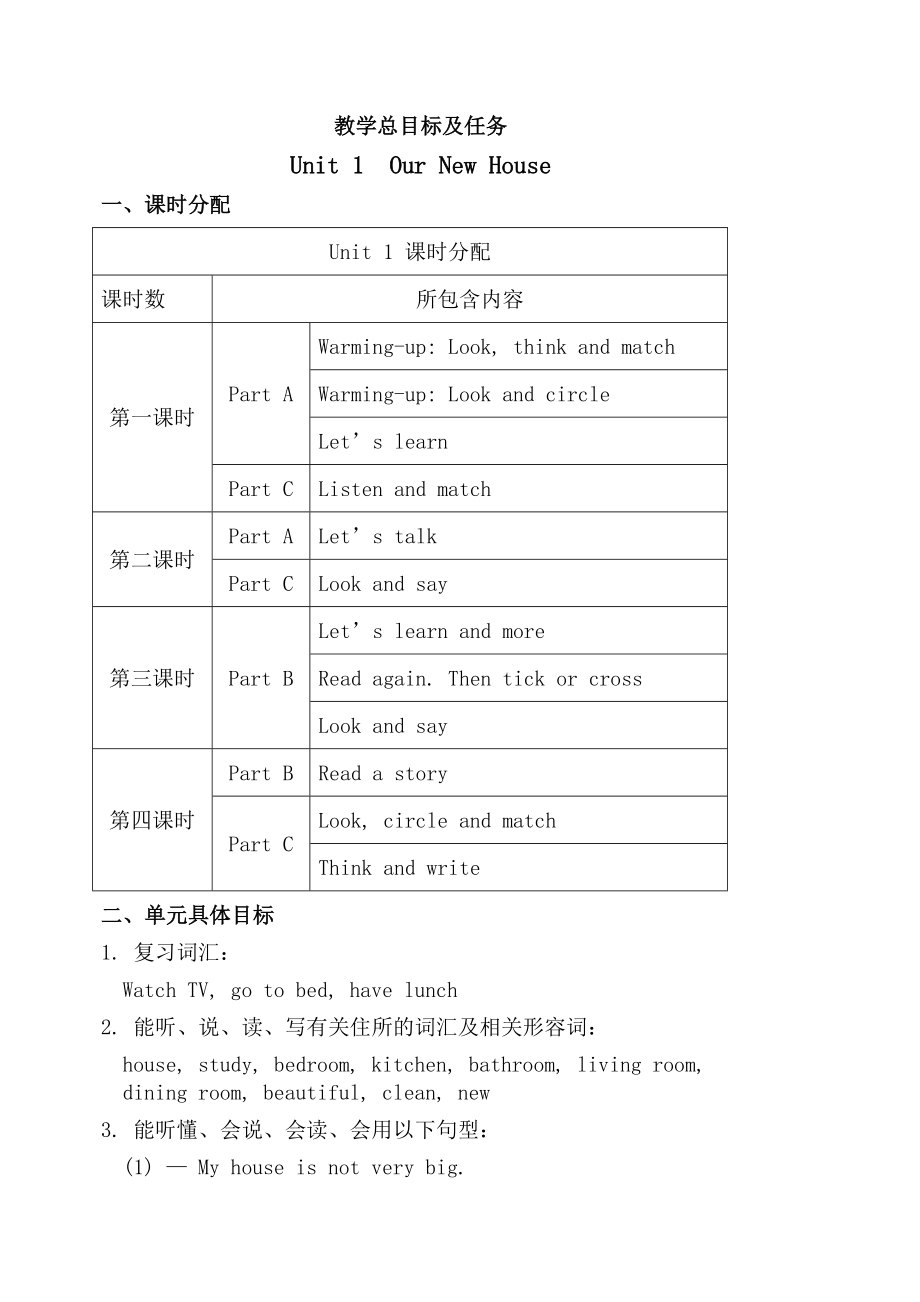 陕旅版小学四年级英语下册教案_第3页