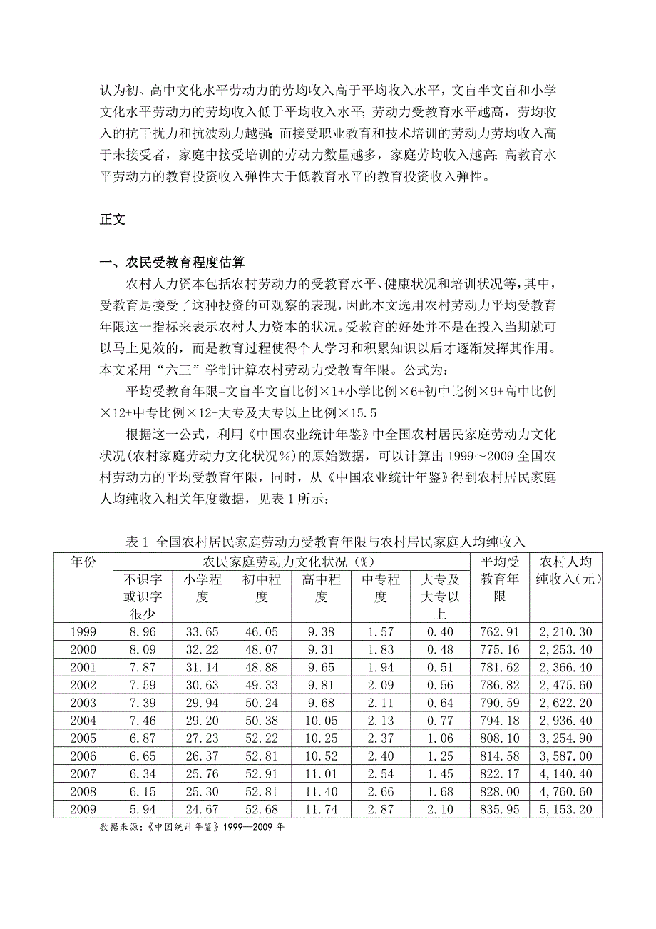 计量经济学课程论文论人力资本投入与农民收入增加_第4页