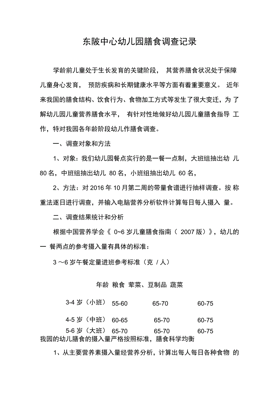 幼儿膳食调查记录_第1页