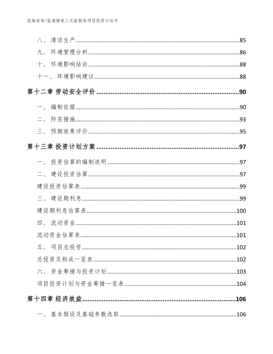 盐城锂电三元前驱体项目投资计划书模板参考_第4页