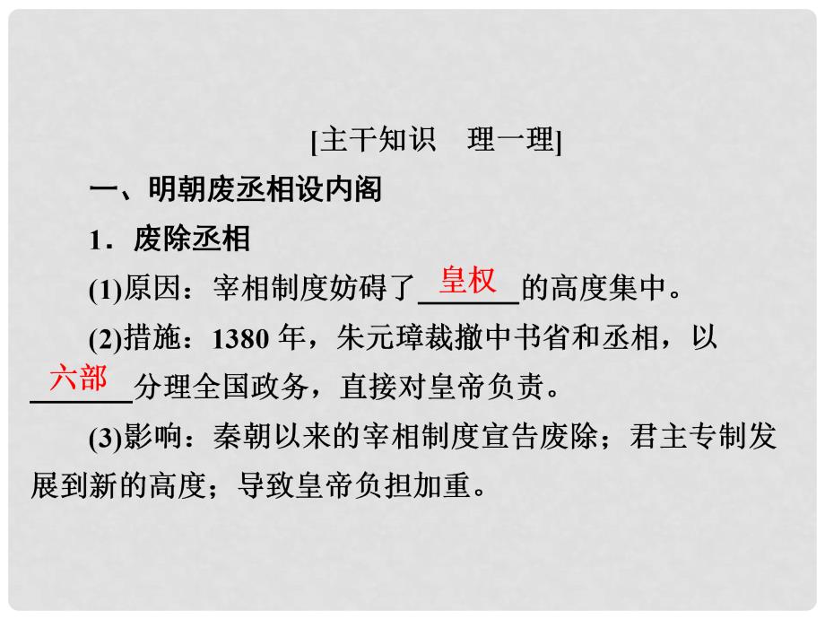 高考历史一轮复习 第一单元 古代中国的政治制度 4 明清君主专制的加强课件 新人教版_第4页