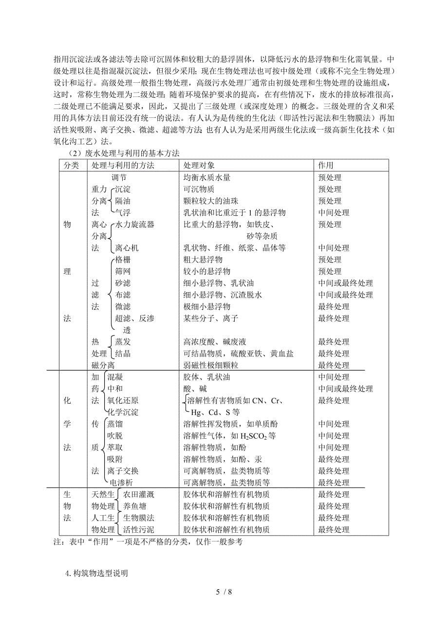 水污染控制工程课程设计指导书_第5页