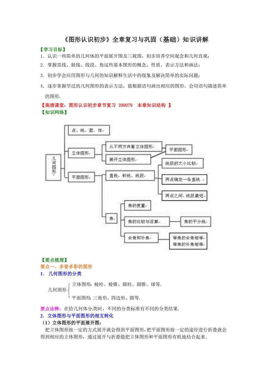 图形认识初步全章复习与巩固基础知识讲解2_第1页
