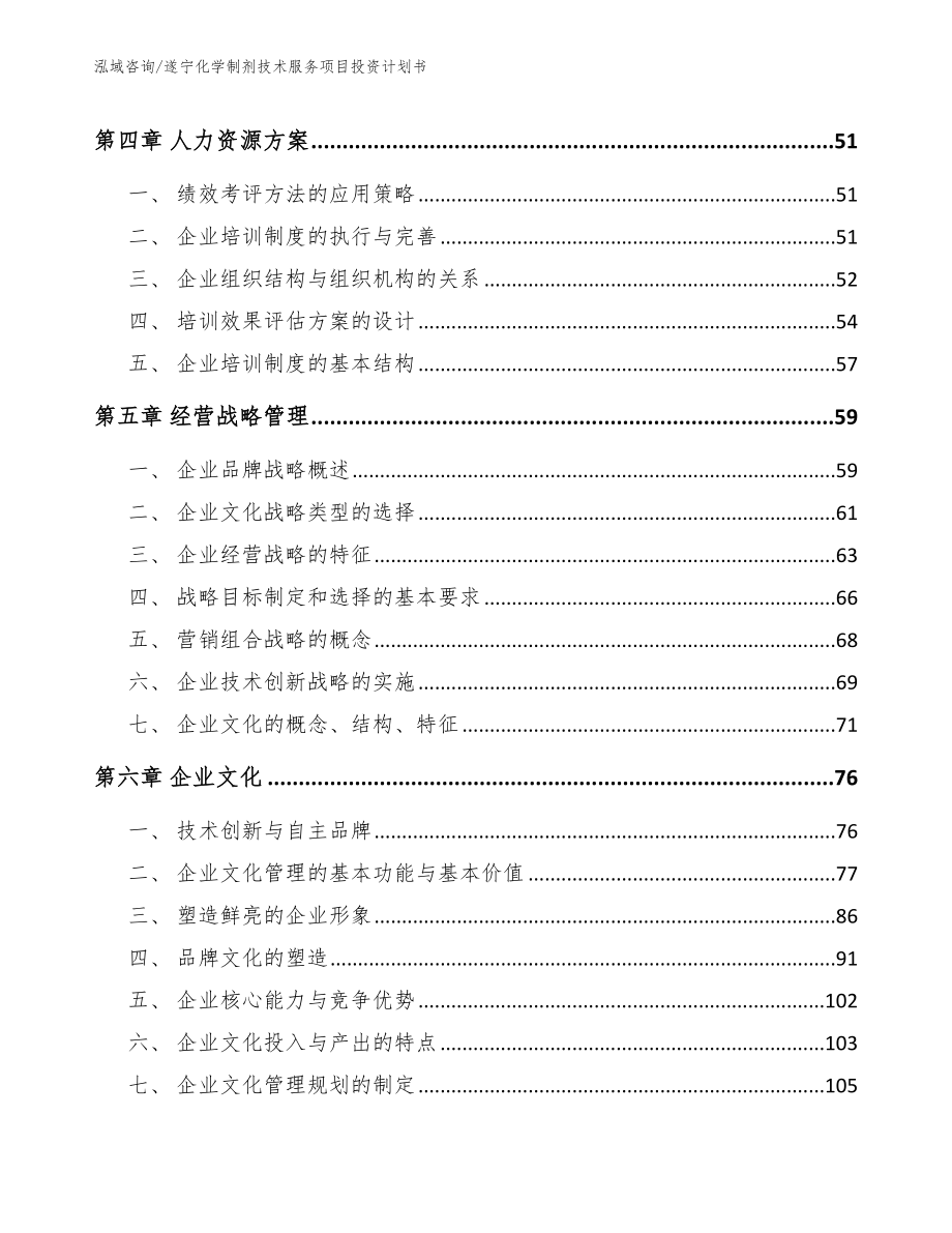 遂宁化学制剂技术服务项目投资计划书_范文模板_第4页