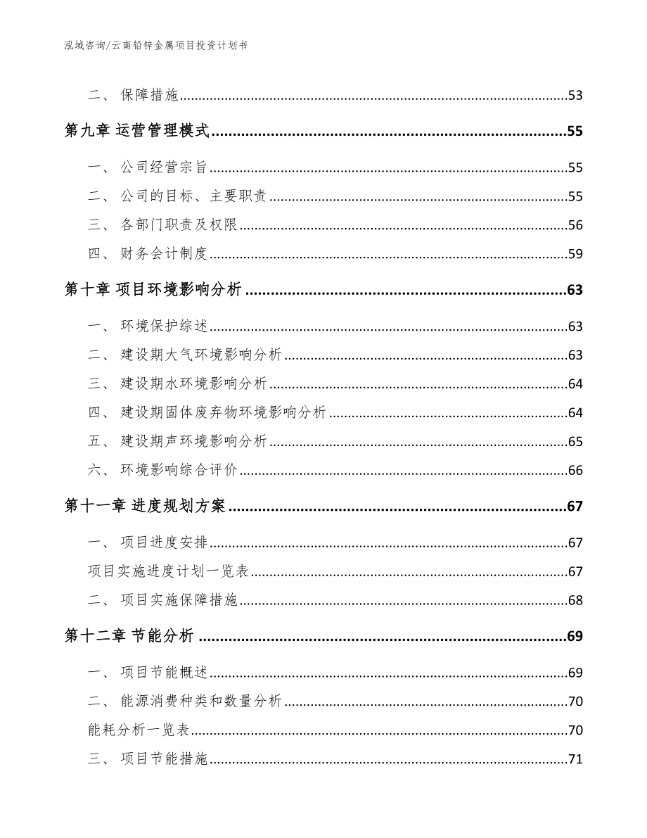 云南铅锌金属项目投资计划书【模板范本】_第4页