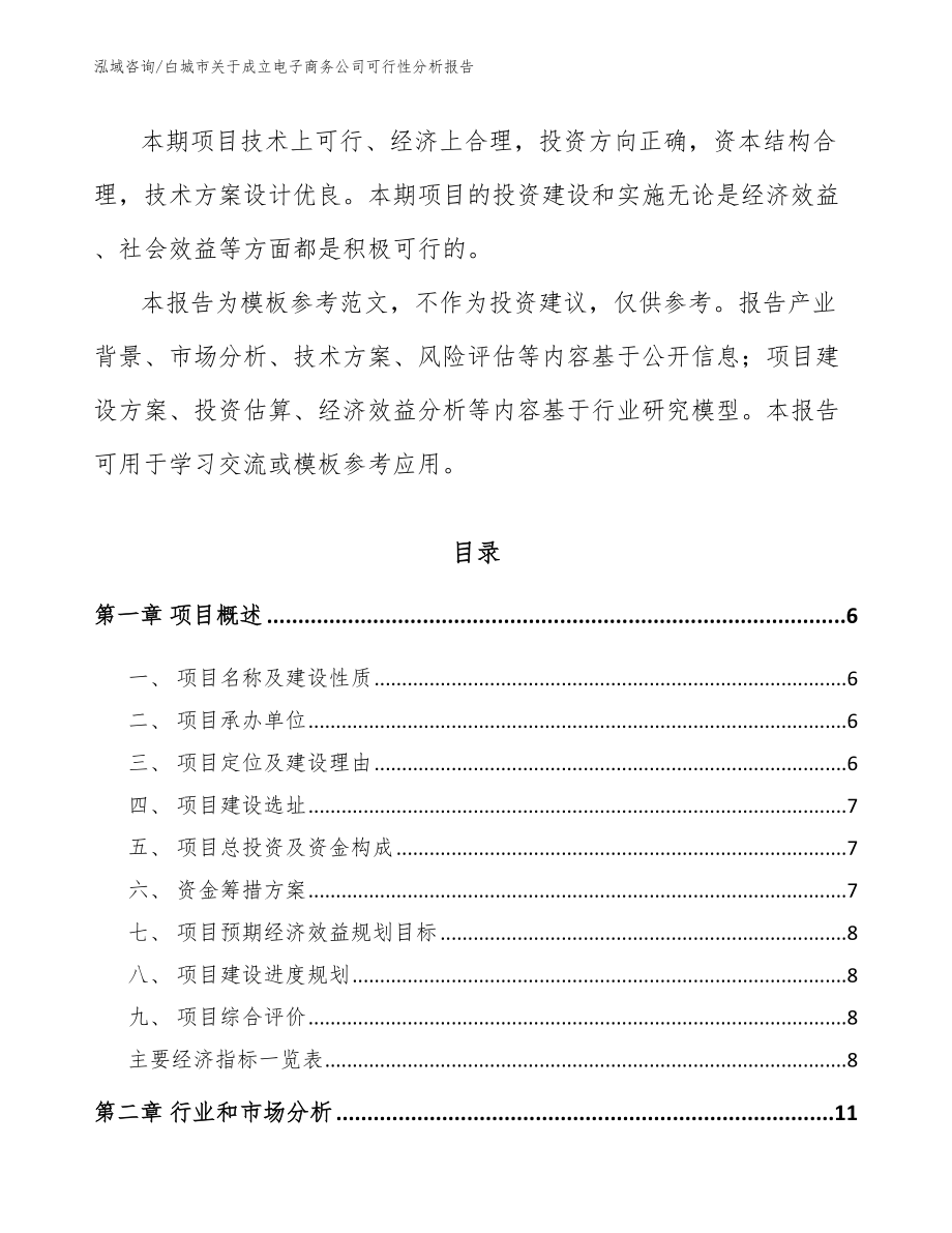 白城市关于成立电子商务公司可行性分析报告（范文模板）_第2页