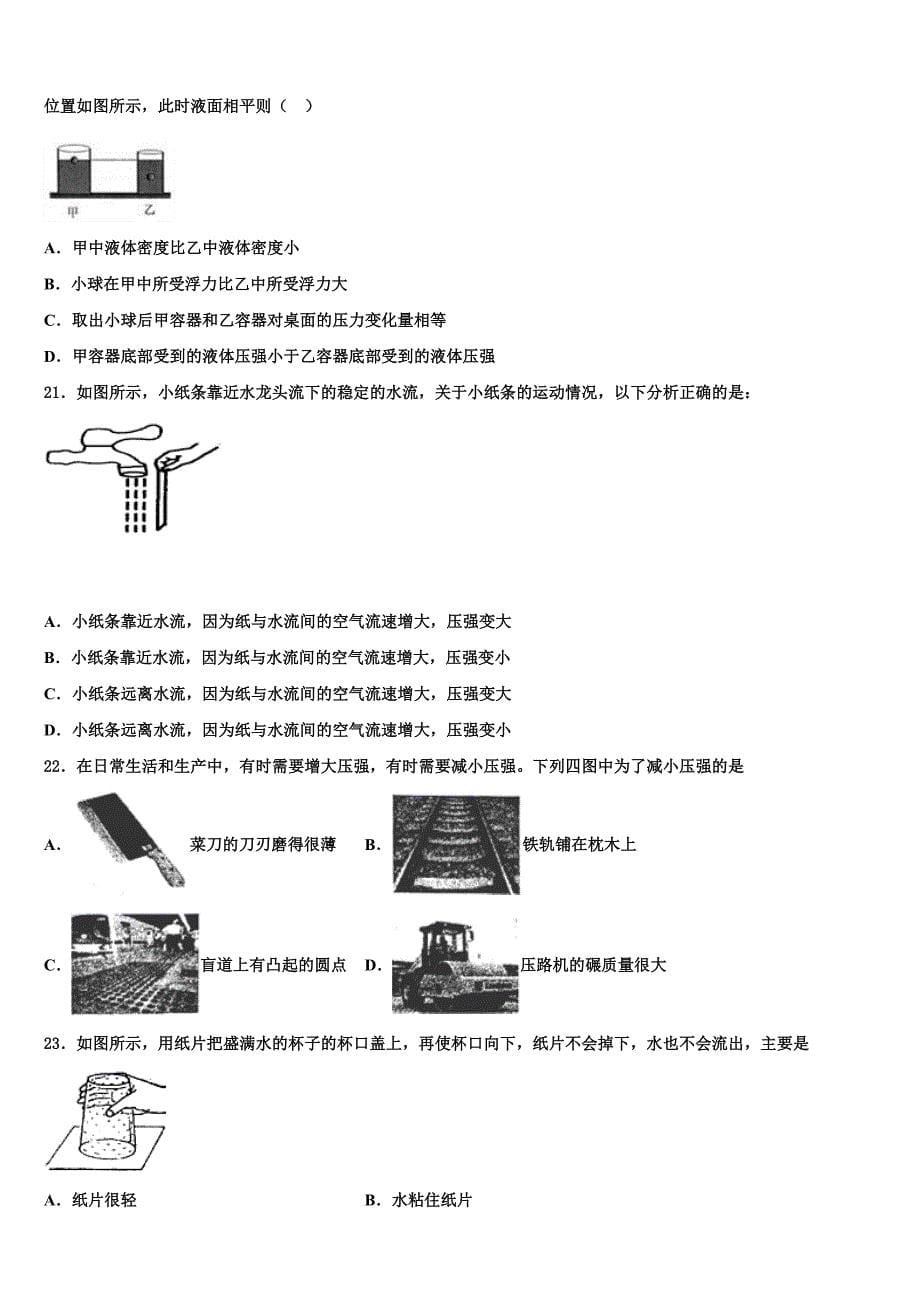 江苏省镇江市外国语学校2023学年物理八年级第二学期期末复习检测模拟试题（含解析）.doc_第5页