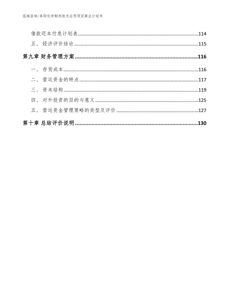 阜阳化学制剂技术应用项目商业计划书范文_第5页