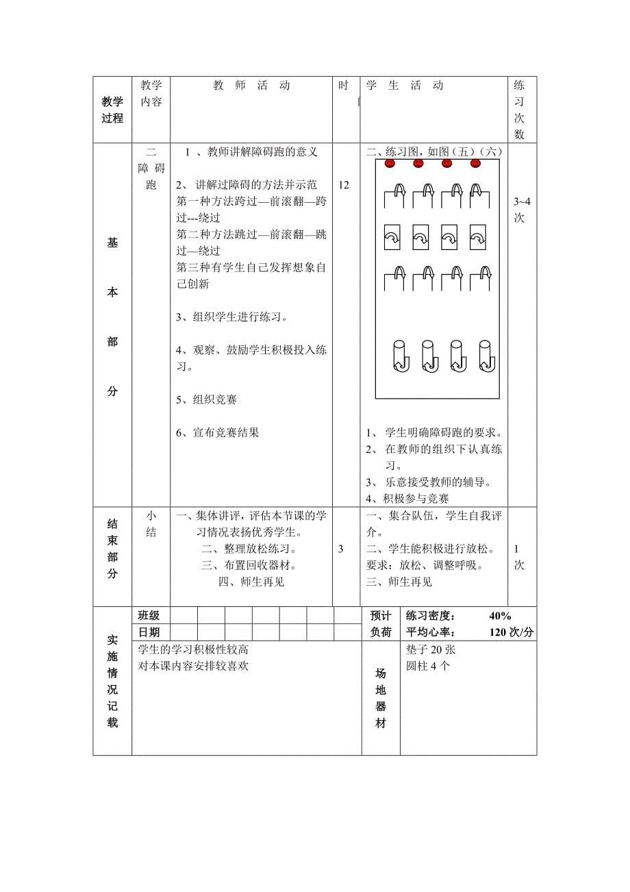 技巧—前滚翻接单肩后滚翻成单膝跪撑平衡障碍跑.doc_第5页