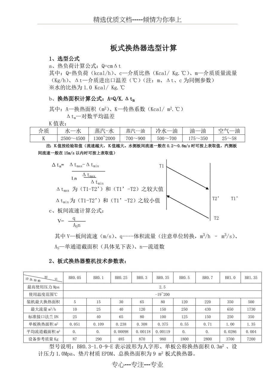 板式换热器选型计算书介绍_第2页