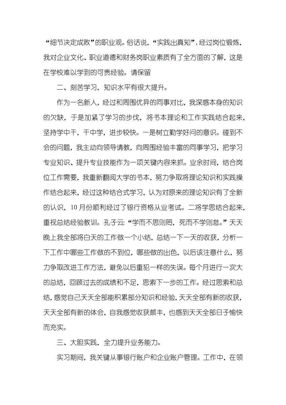 财务出纳人员个人工作总结_第2页