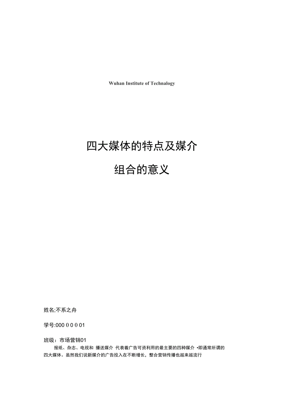 四大媒体的特点及媒介组合的意义_第3页