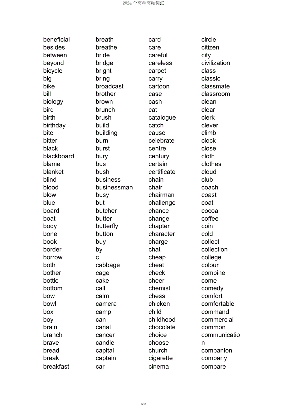 2024个高考高频词汇.doc_第3页