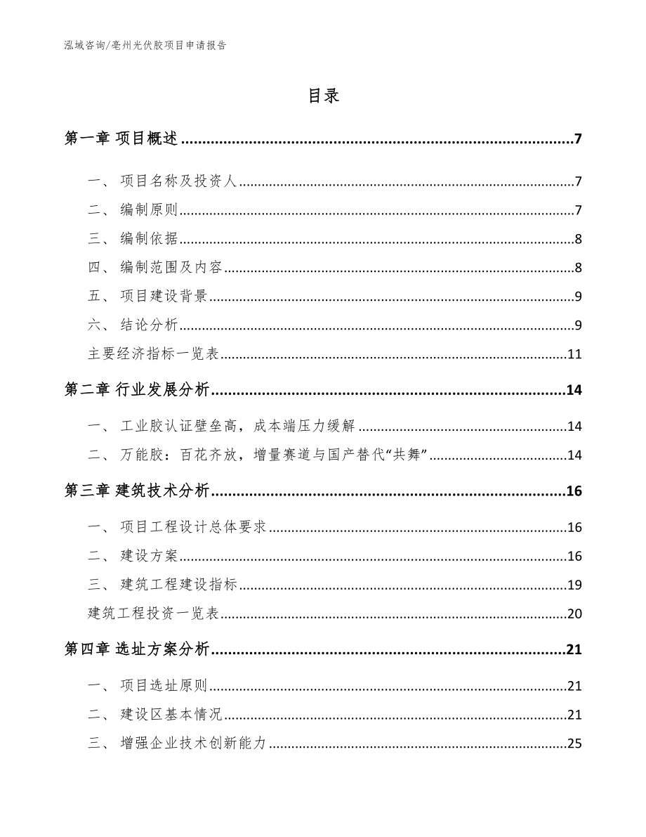 亳州光伏胶项目申请报告_第2页