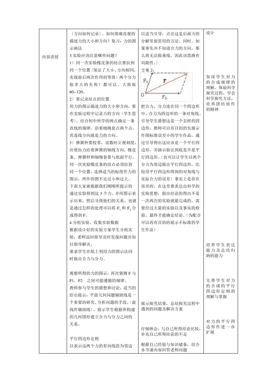 人教版力的合成一节教学设计_第3页