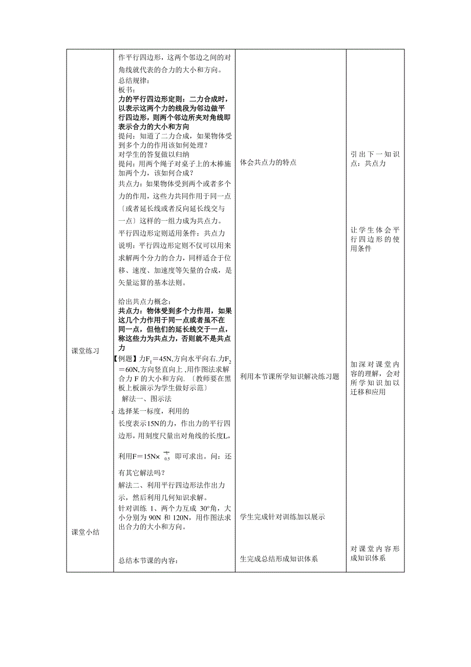 人教版力的合成一节教学设计_第4页