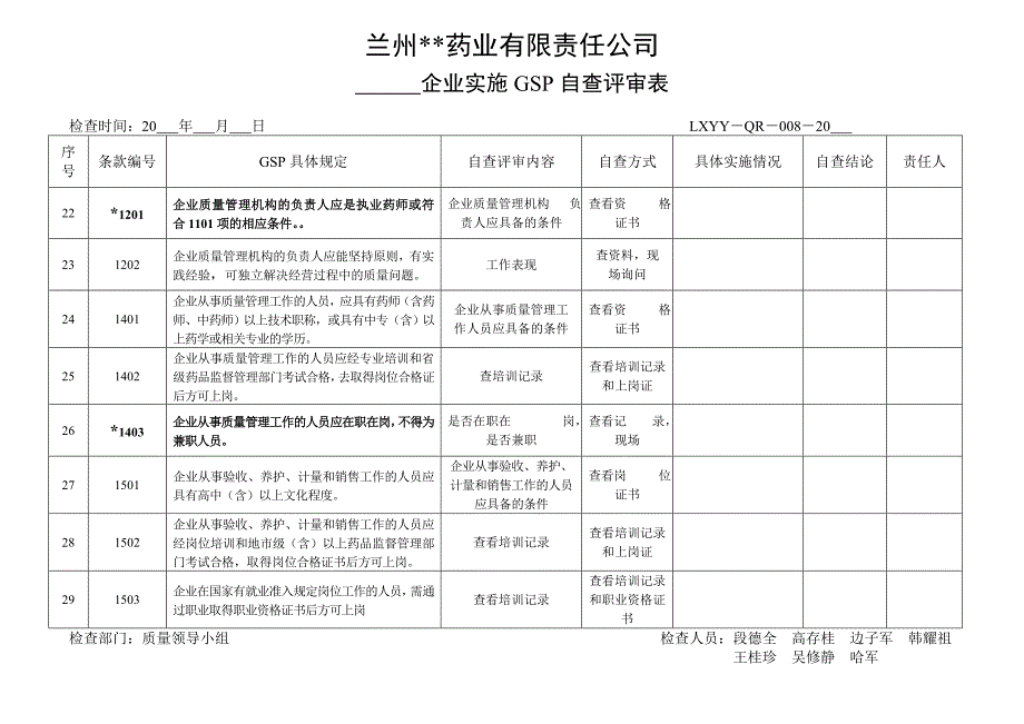 《GSP自查评审表》word版_第4页