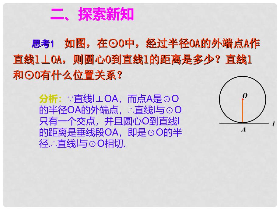 九年级数学上册 第二十四章 圆 24.2 点和圆、直线和圆的位置关系 24.2.2 直线和圆的位置关系 第2课时 切线的性质和判定课件 （新版）新人教版_第3页