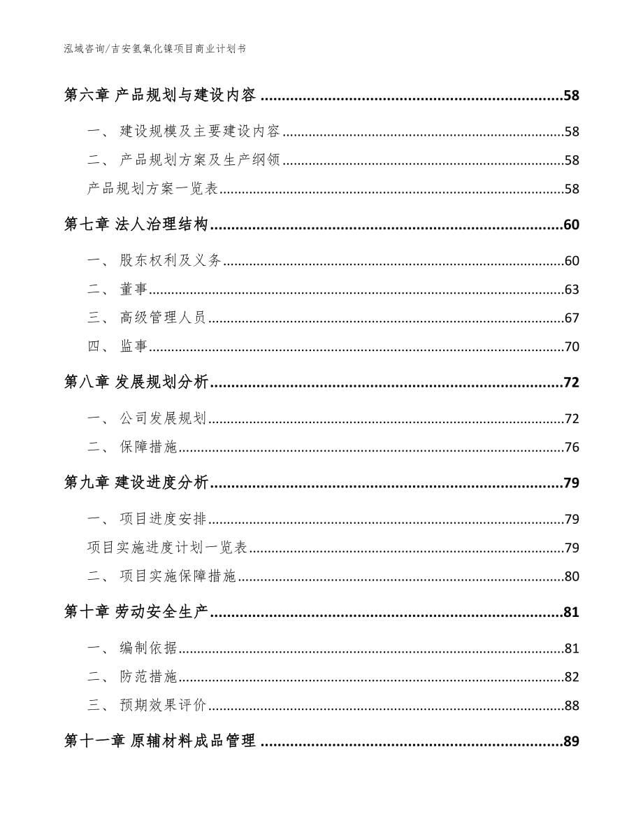 吉安氢氧化镍项目商业计划书（模板参考）_第5页