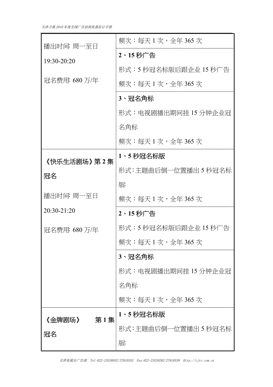 天津卫视XXXX年度全国广告招商优惠征订手册_第4页