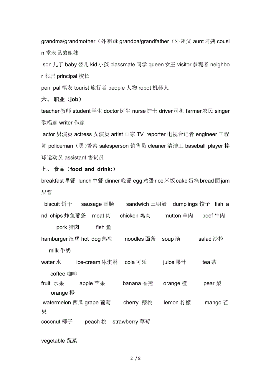 小学词汇分类记忆_第2页