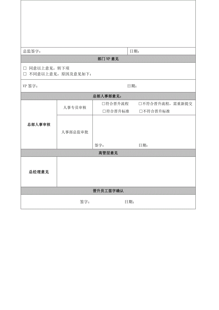 岗位晋升审批表实用文档_第2页