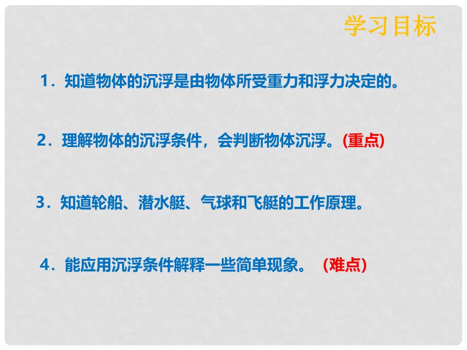 八年级物理下册 10.3 物体的沉浮条件及应用课件 （新版）新人教版_第2页