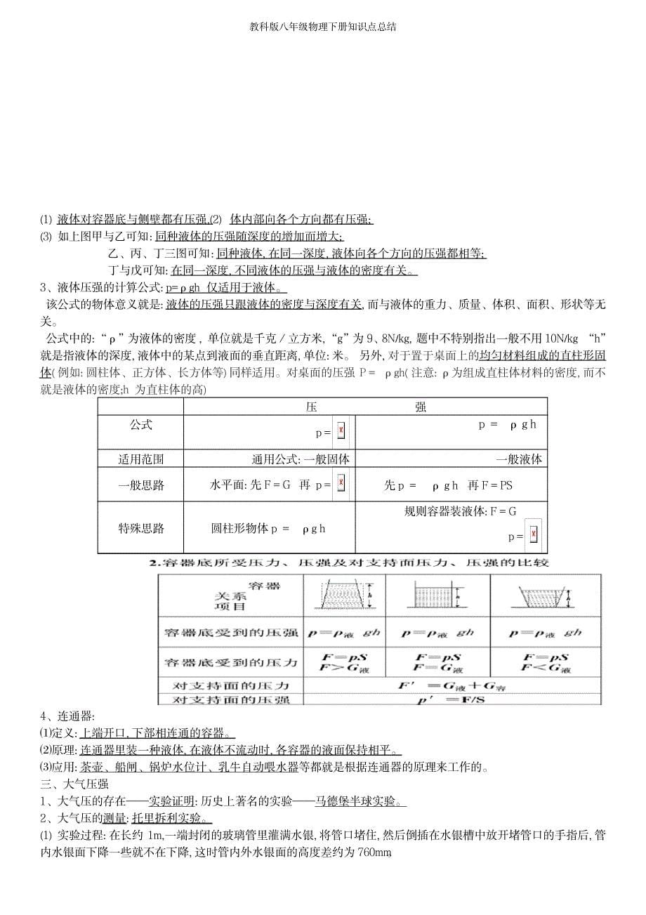 2023年教科版八年级物理下册知识点归纳总结全面汇总归纳_第5页