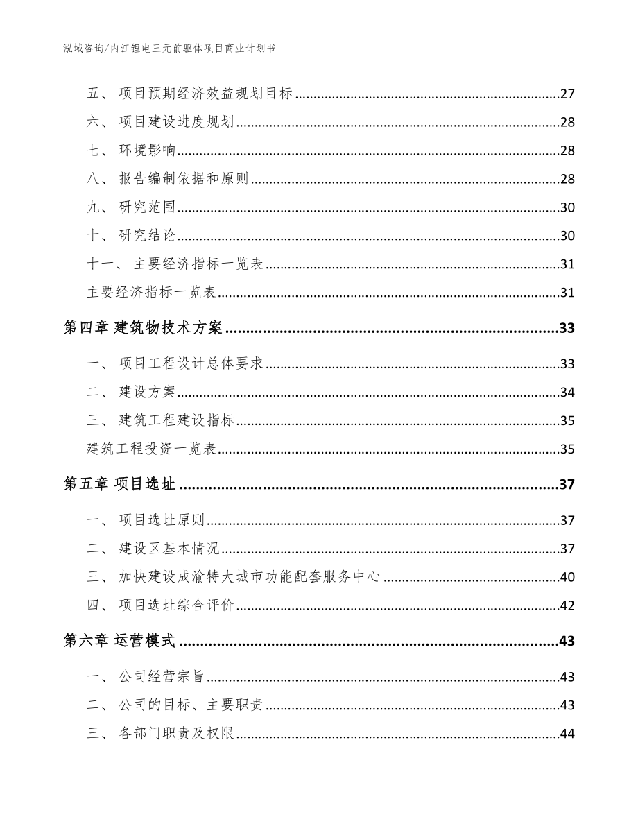 内江锂电三元前驱体项目商业计划书【模板范文】_第4页