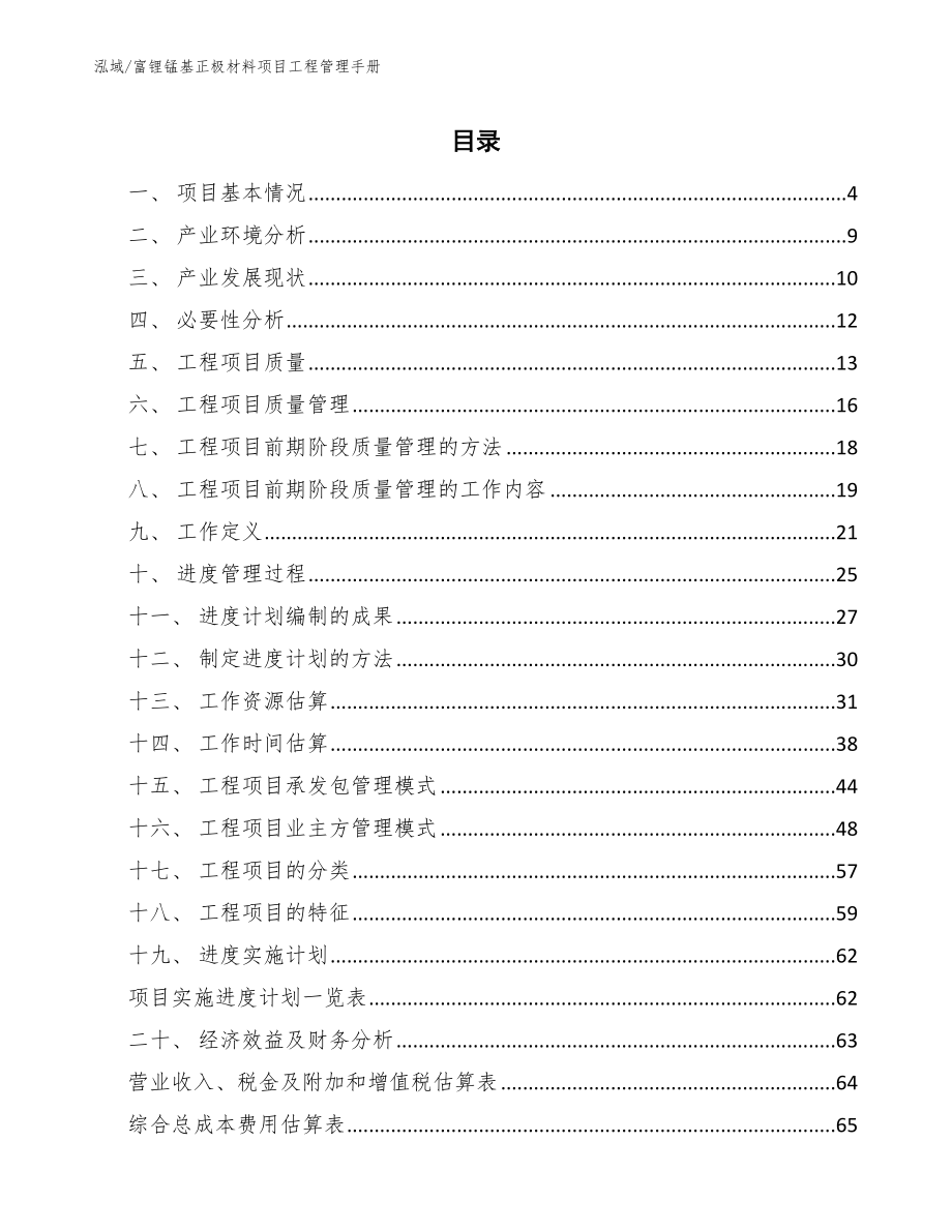 富锂锰基正极材料项目工程管理手册（参考）_第2页