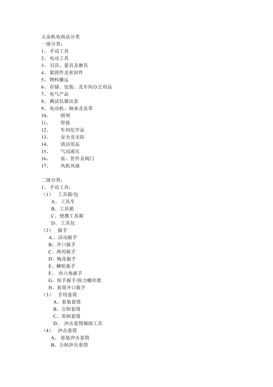 五金工具分类;_第1页