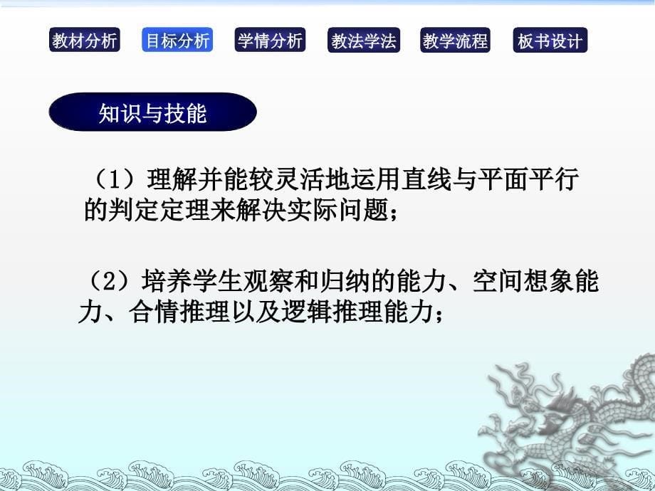 讲课直线与平面平行的判定说课稿2PPT_第5页