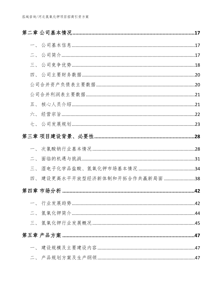 河北氢氧化钾项目招商引资方案_模板范本_第3页